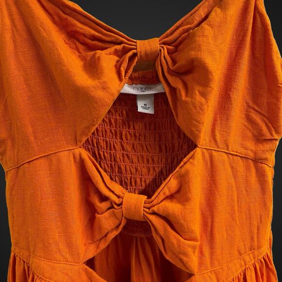 Fe Noel X Target Orange Dress Double Knot Front Medium - Picture 3 of 8